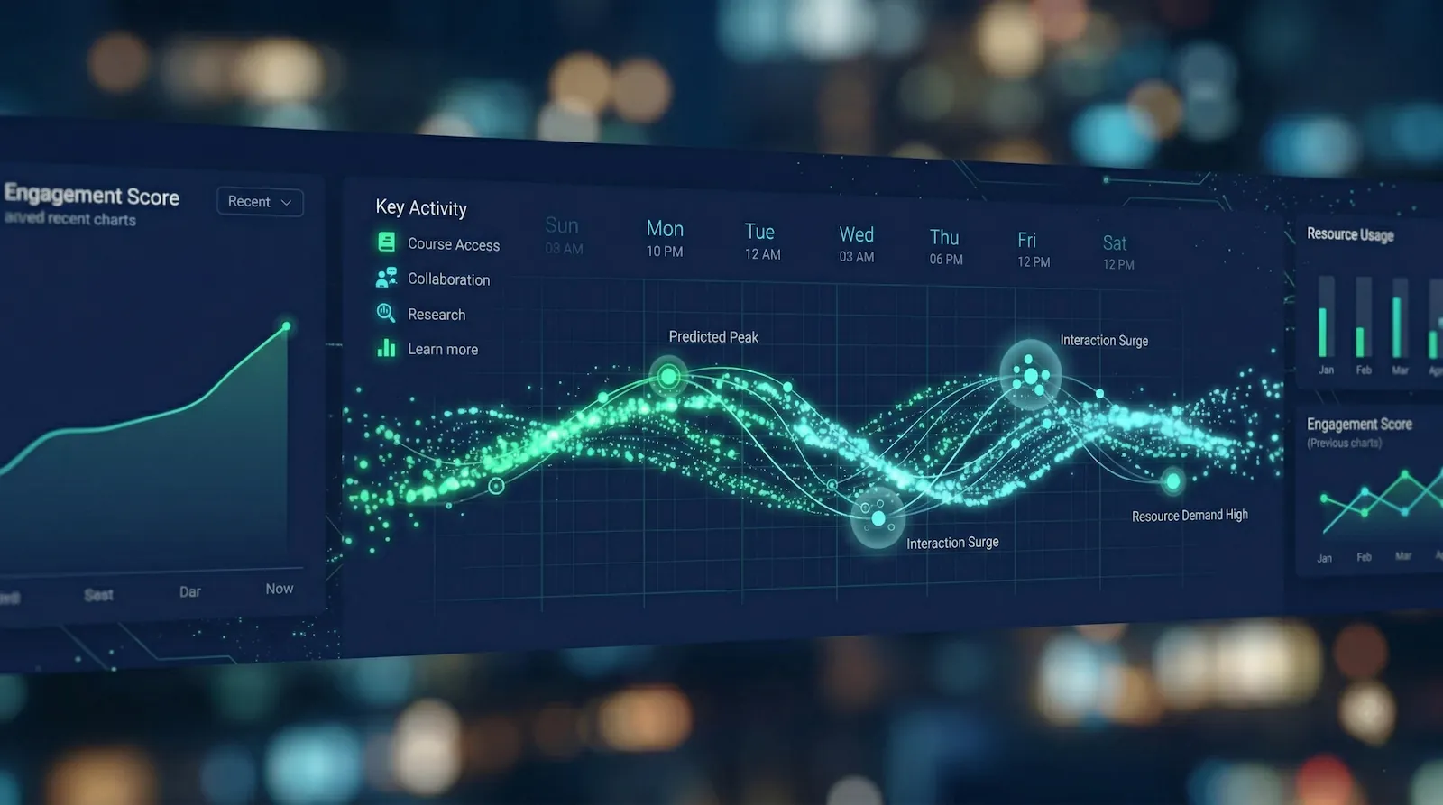 Panel de análisis predictivo de Soultech Edu